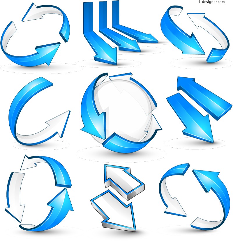 800x829 4 Designer Blue 3d Arrow Vector Material