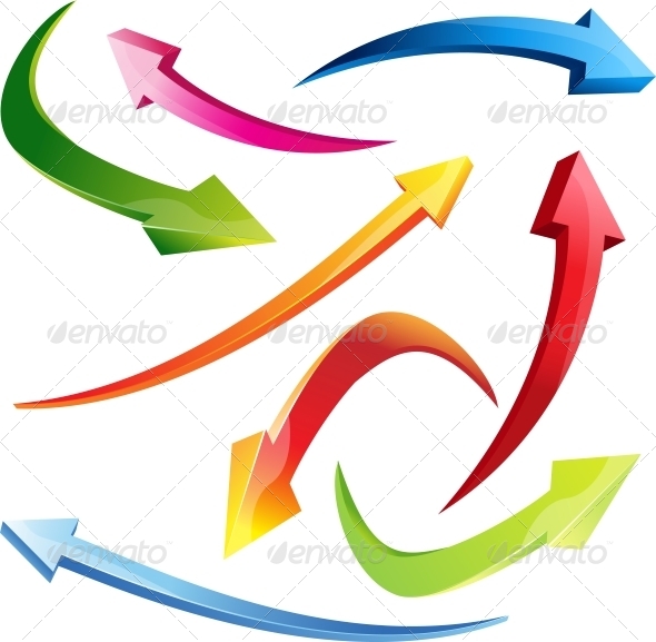 590x577 3d Set Vector Arrows By Fianketa Graphicriver