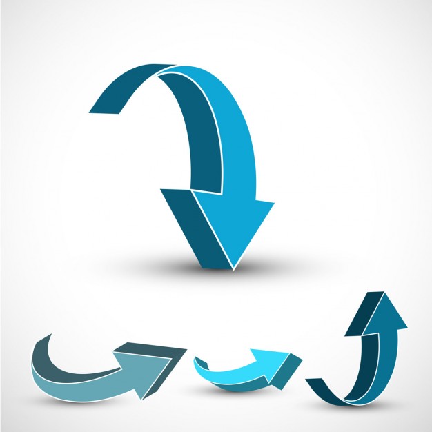 626x626 Collection Of 3d Direction Arrows Vector Free Download