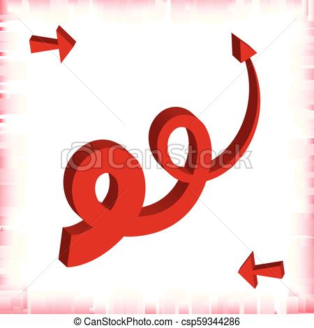 450x470 Set Of 3d Arrow Vector Icons. Red Direction Symbol Or