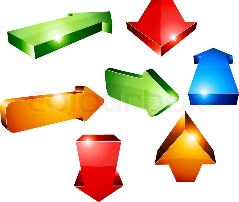 800x675 Shiny 3d Arrows Vector Illustration Stock Vector Colourbox