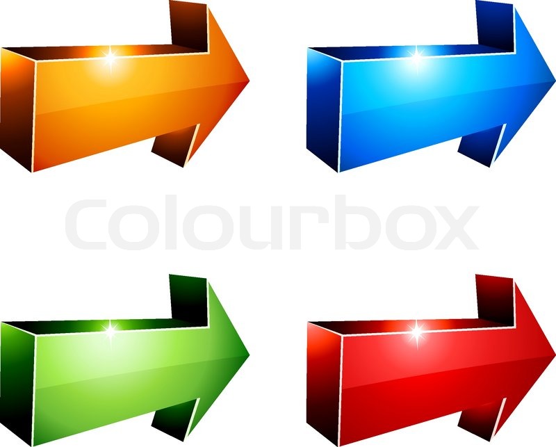 800x643 3d Vibrant Arrows Vector Illustration Stock Vector Colourbox