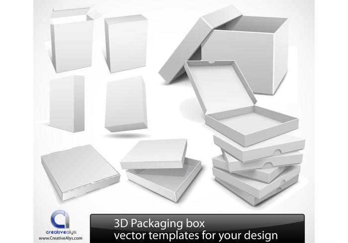 700x490 3d Packaging Box Vector Templates For Your Design