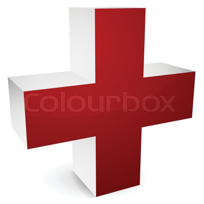 800x800 3d Cross With Shadow For Healthcare, First Aid, Medical Concepts