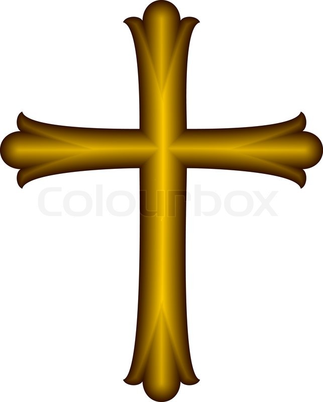 643x800 Isolated Golden Cross, 3d, Eps 10 Stock Vector Colourbox