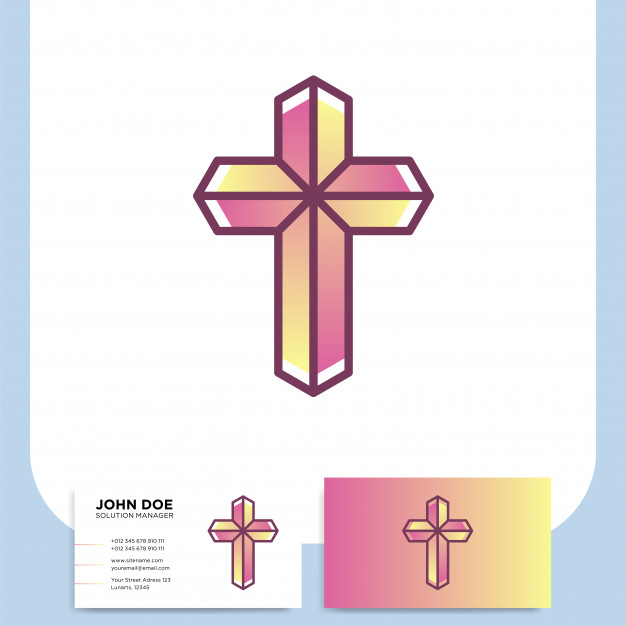 626x626 Modern Church 3d Cross Logo Vector Premium Download