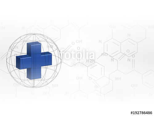 500x375 Technology Background. 3d Cross Sign In The Sphere On Chemistry