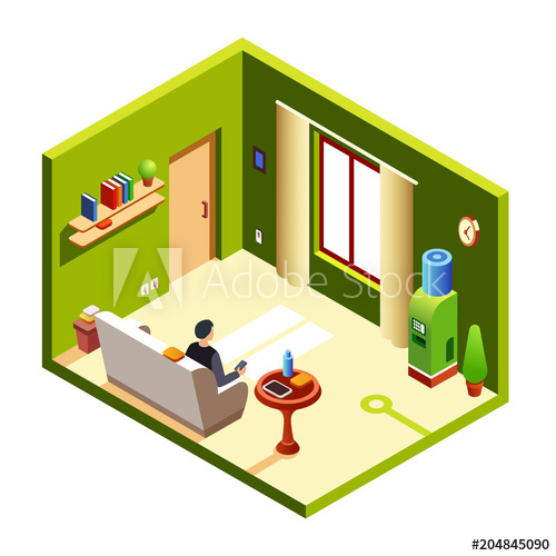 500x500 Vector Isometric Man Sitting