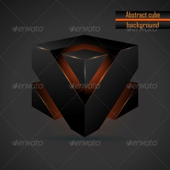 590x590 Abstract Black 3d Cube Vector By Meilun Graphicriver