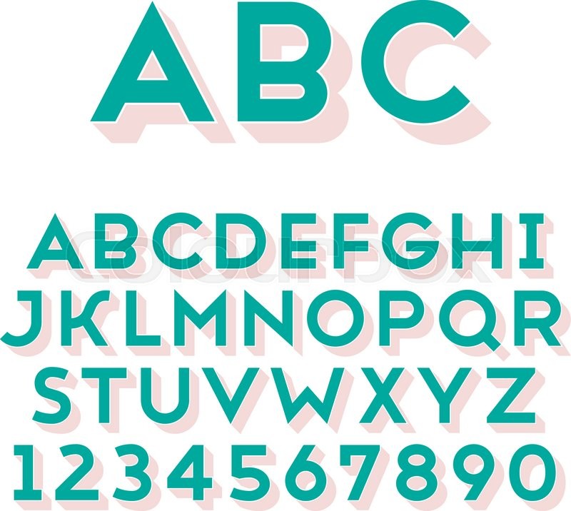 800x716 Handmade Sans Serif Font. Bold 3d Extruded Type. Main Glyph And 3d