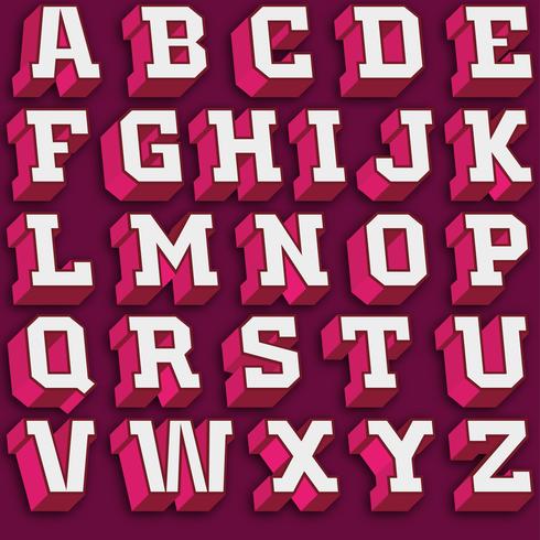 490x490 Vector Pink And White Retro 3d Font
