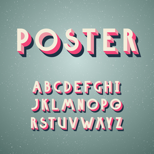 500x500 3d Poster Alphabets Font Vector 02 Free Download