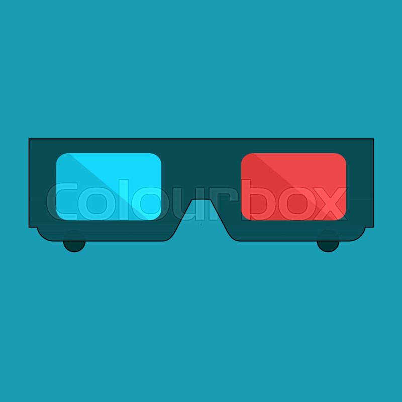 800x800 3d Glasses Vector Illustration Of Flat. A Pair Of 3d Glasses