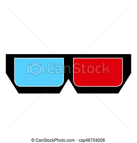 450x470 3d Glasses Vector. Image Of 3d Glasses Isolate On White... Vector