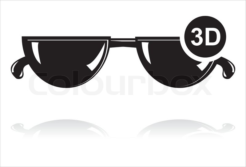 800x545 Black 3d Glasses Icon Stock Vector Colourbox