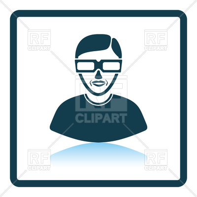 400x400 Icon Of Man With 3d Glasses Vector Image Vector Artwork Of