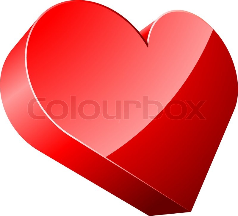 800x725 3d Red Heart Vector Icon Isolated On White Background. Stock