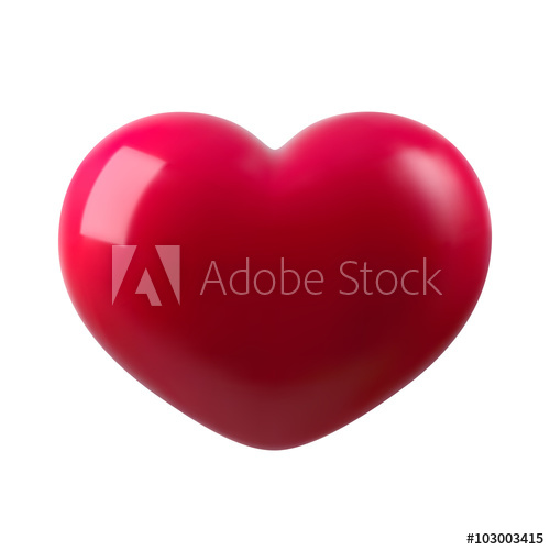 500x500 3d Heart Vector Illustration, Isolated On White Background