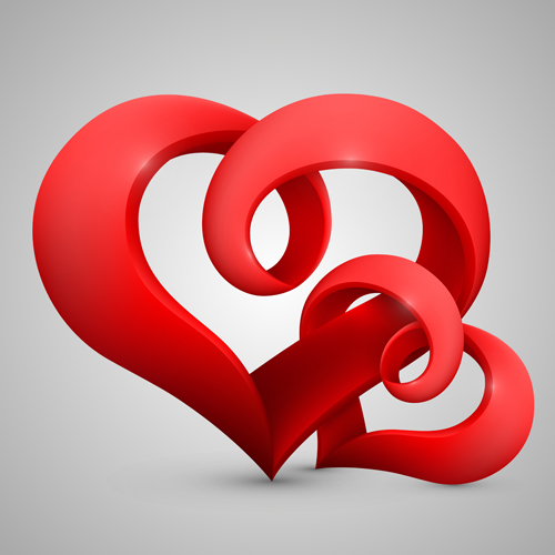 500x500 3d Heart Vector Set 02 Free Download