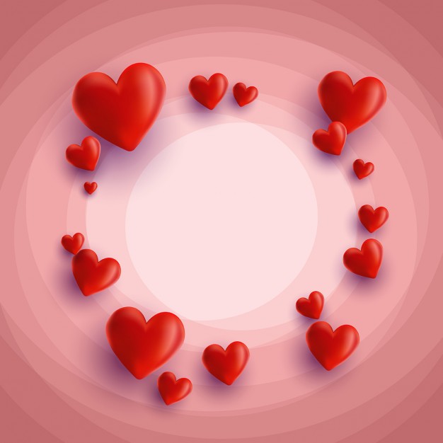 626x626 Background With 3d Heart Vector Free Download