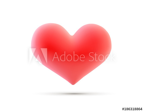 500x390 Big Red Heart. Vector 3d Heart Isolated On White. Valentine S Day