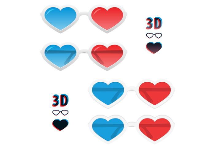 700x490 3d Heart Glasses Vector Pack