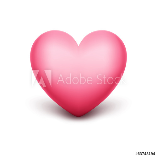 500x500 3d Heart. Vector Illustration