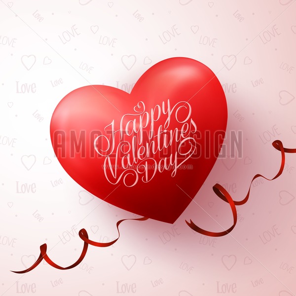 600x600 3d Sweet Red Valentines Heart Vector