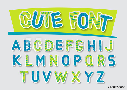 500x354 Concept Of Vector Festive Alphabet. Blue And Green 3d Letters With