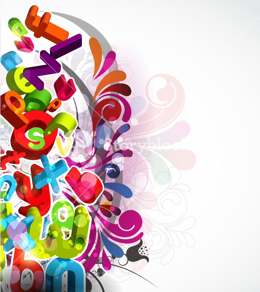 892x1000 Vector Colorful Abstract Background With 3d Letters Royalty Free