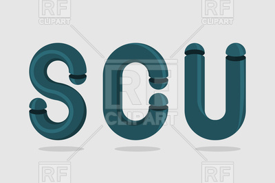 400x267 3d Letters Made From Pipes Vector Image Vector Artwork Of Fonts