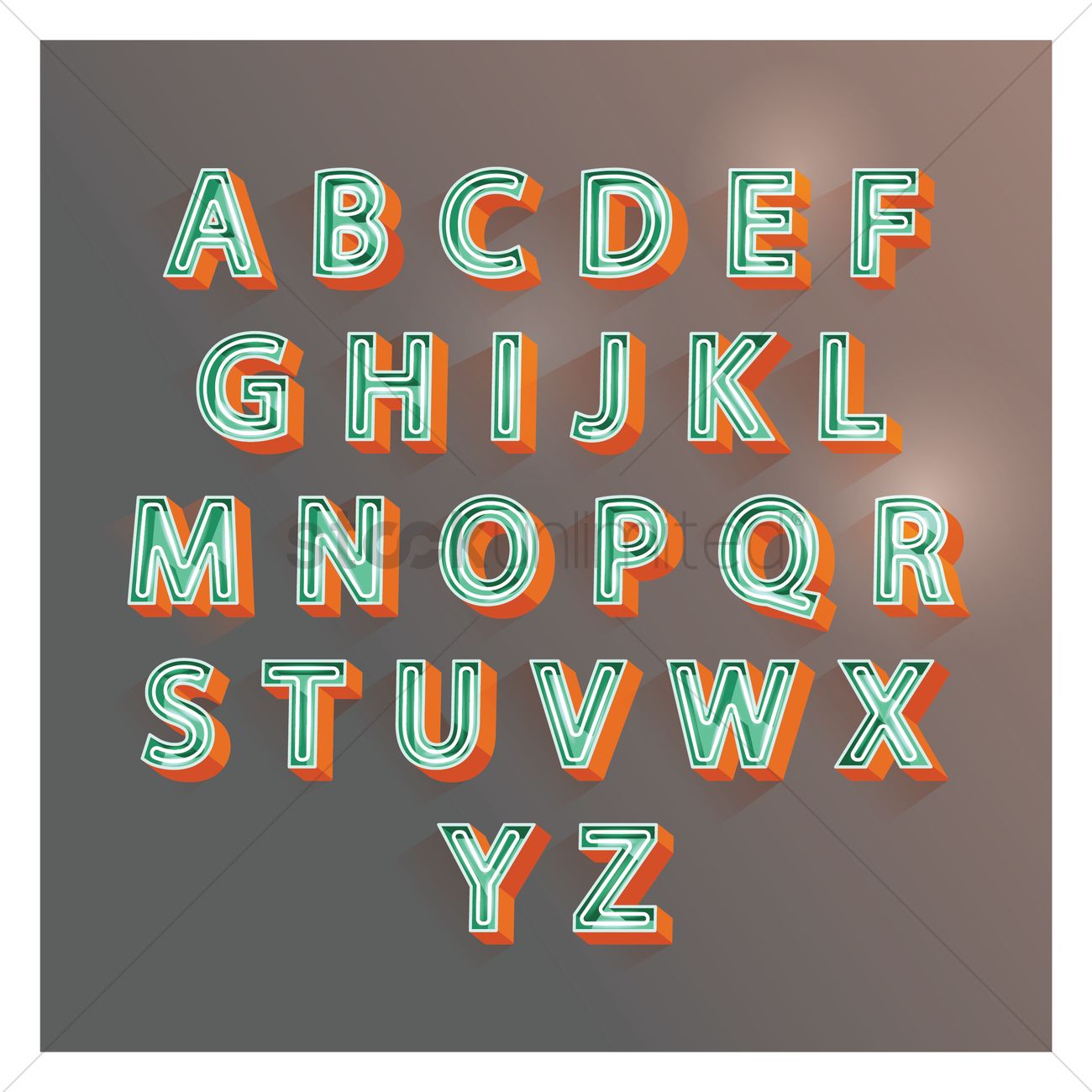 1300x1300 3d Alphabet Letters Vector Image