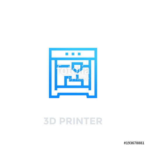 500x500 3d Printer Vector Icon On White Stock Image And Royalty Free
