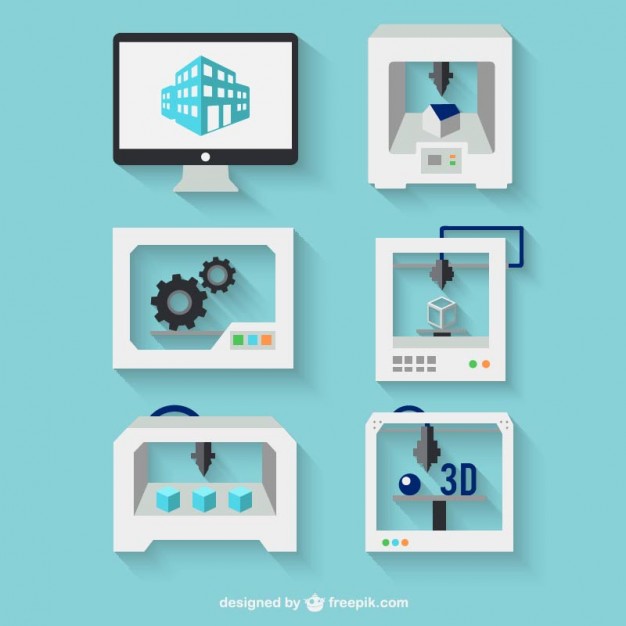 626x626 3d Printing Concept Vector Free Download