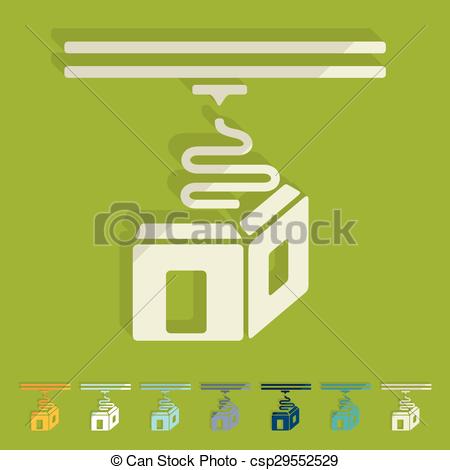 450x470 Flat Design 3d Printer Vector Illustration