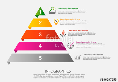 500x350 Modern Vector Illustration 3d. Infographic Template Of The Pyramid