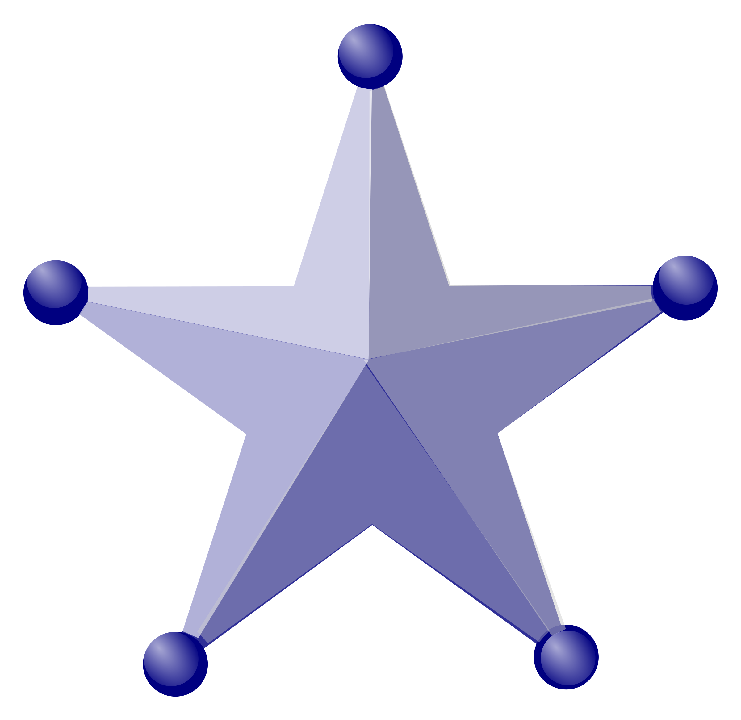 2400x2333 Blue 3d Star Vector Clipart Image