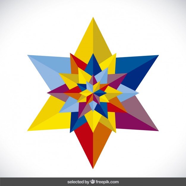 626x626 Colorful Beautiful 3d Star Vector Free Download