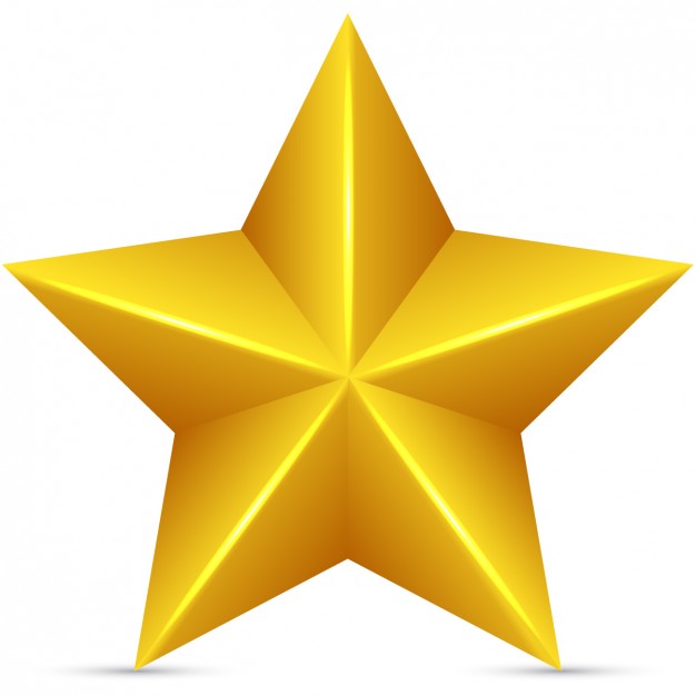 626x626 Golden Star In 3d Vector Free Download