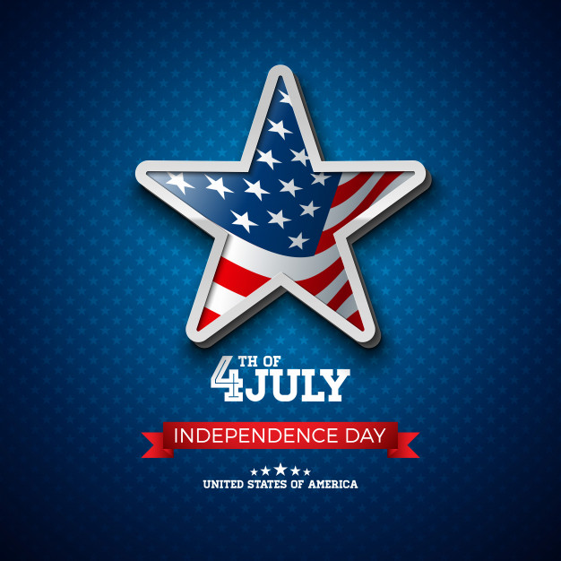 626x626 Independence Day Of The Usa Illustration With Flag In 3d Star