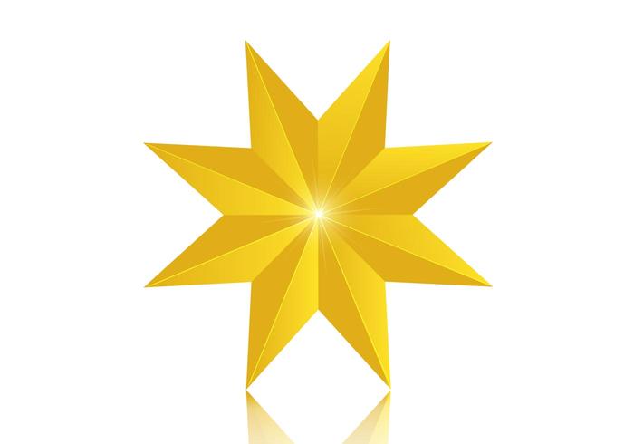 700x490 3d 8 Point Golden Star Vector