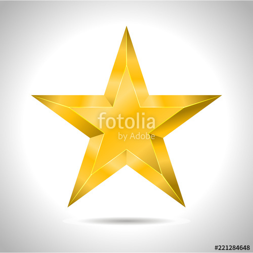 500x500 Star Vector Realistic Metallic Golden Isolated Yellow 3d Stock