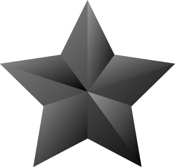 600x571 Star Vector Black And White Stock 3d