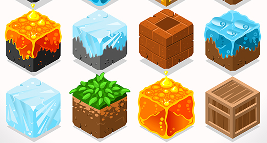 520x280 Cube Blocks 3d Vector Images Like Lego Minecraft But Not On