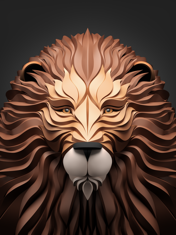 600x800 Lion 3d Vector Animal Digitalart.io