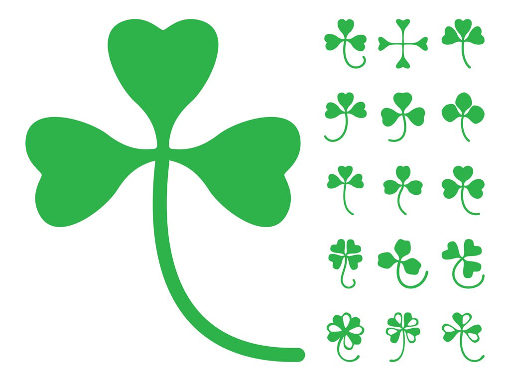 1024x765 Clover Silhouette Vector