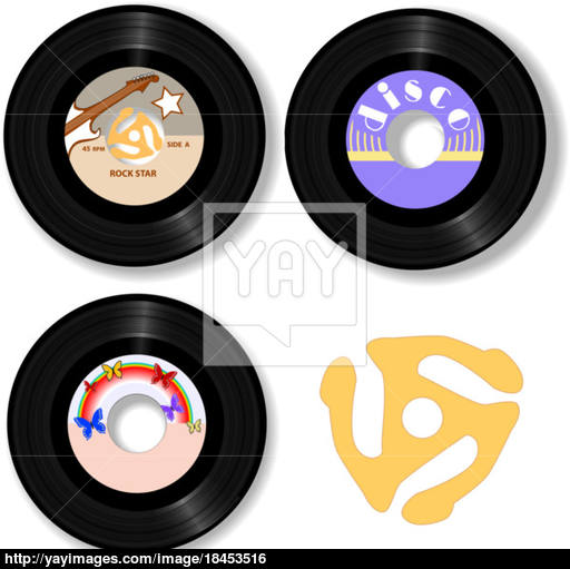 512x511 Retro 45 Rpm Records Amp Spindle Adapter Vector