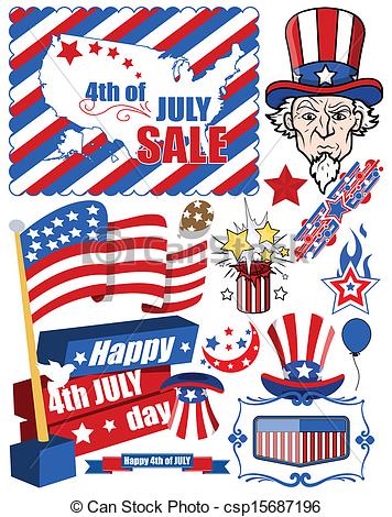 356x470 Design Elements For 4th Of July Vector Illustration.