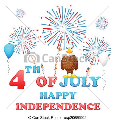 450x470 Easy To Edit Vector Illustration Of 4th Of July Background.