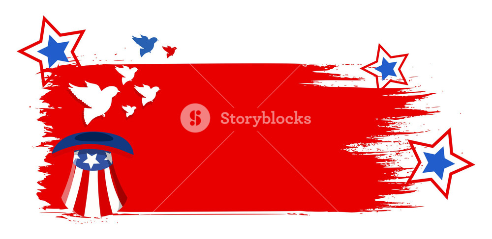 1000x487 Grunge Banner Background 4th Of July Vector Theme Design Royalty